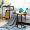 HOOBRO Side Table Industrial Telephone Table End Console Table Rustic Brown