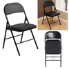 BLACK METAL FOLDING CHAIR FOLDABLE COMPUTER DESK OFFICE PARTY BACK REST CHAIRS