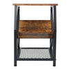 Retro Side Table Bedside Table End Table Nightstand Storage Shelf Home Office