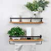2pcs Rustic Industrial Pipe Wall Floating Shelf Wooden Storage shelves Unit new
