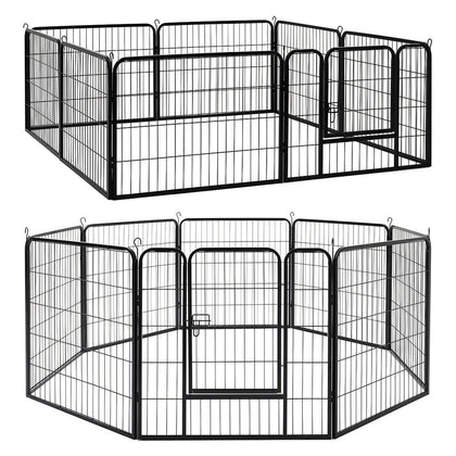Heavy Duty 8 Panel Pet Play Pen Puppy Dog Run Cage Metal Enclosure Folding Fence