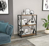 Arbor Metal & Wooden 3 Tier Standing Bookcase, Modern Bookshelf