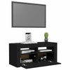 Modern White TV Unit Cabinet Stand 90cm High Gloss Doors with Free LED Lights