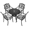 5XCast Aluminium Furniture Bistro Set Garden Outdoor Table & 4 Chair w/Cushion