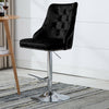 Crushed Velvet Swivel Bar Stool Button Back Upholstered Gas Lift Kitchen Chair