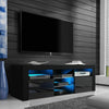 Modern TV Unit Cabinet High Gloss Doors With LED Light TV Stand Sideboard Drawer