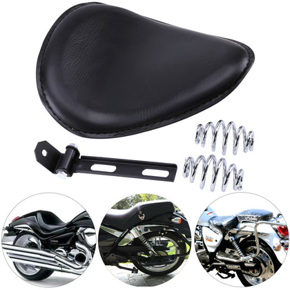 Motorcycle 3'' Spring Solo Bracket Seat For Harley Chopper Bobber Custom Black