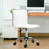HOMCOM Armless Mid-Back Adjustable Office Chair with 360 Swivel Ergonomic White