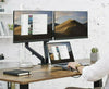 Full Motion Gas Spring Dual Twin Arms Desk Mount Stand for 13"-27" LCD monitors