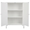 White Bathroom Cabinet Vanity Cupboard Storage Unit Furniture with Doors Shelves