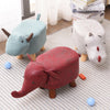Animal Shape Ottomans Footstools Padded Cushion Rest Seat Wood Footstools Red