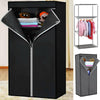Shelving Clothe Storages Closets Single Fabric Canvas Wardrobe with Hanging Rail