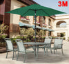 3M Round Garden Parasol Umbrella Patio Sun Shade Aluminium Crank Tilt