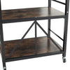 3 Tier Shelf Trolley Industrial Rolling Bookshelf Bookcase Storage Shelving Unit