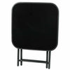 Woodside Folding Outdoor Garden Coffe/Drinks/Side Table, Black Steel & Glass