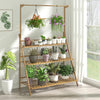 Large Bamboo 3 Tier Hanging Plant Stand Folding Garden Shelves Corner Balcony