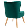 Luxury Velvet-Feel Accent Chair Padding Wood Frame Legs Home Green