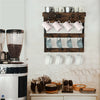 Wall Mounted Rustic Coffee Teacup Mug Rack Wooden 12 Hook Holder Display Storage