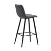 2X Bar Stools Velvet Fabric Breakfast Stool Chairs Kitchen Pub GREY High Chairs