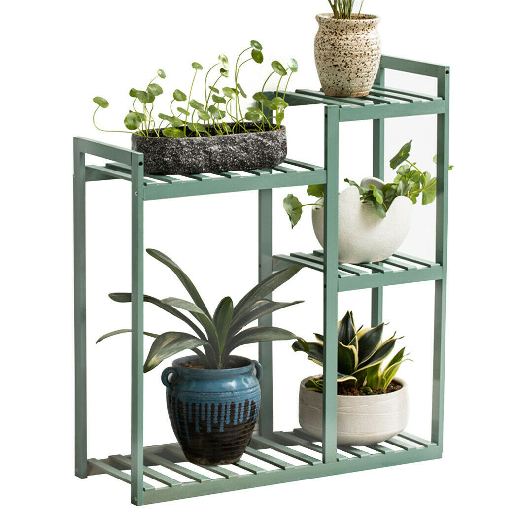 Thicken Bamboo Plant Stand Strong 5 Tier Flower Display Rack Holder Home Garden