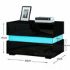 High Gloss Bedside Table Cabinets Nightstand Chest of Drawers FREE RGB LED Light