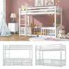 3FT Bunk Beds Kids Toddlers High Sleeper Wooden Bed Frame White Solid Pine Wood