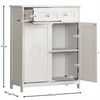 Priano Bathroom Cabinet 2 Drawer 2 Door Storage Cupboard Unit Furniture White