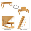 Bamboo Laptop Desk Foldable Notebook Table with Drawer Adjustable Height 25-36cm