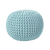 Cotton Knitted Pouffe & Footstool Round Large Chunky Ottoman Stool