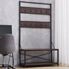 Industrial Steel Clothes Rail Rack Stand Rustic Wood Retro Vintage Garment 180cm