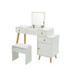 Vanity Dressing Table Makeup Desk Flip-up Mirror,3 Drawers Stool 1 Door Storage