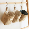 Retro Jute Cotton Lining Sundries Basket Mini Desktop Storage Bags Hanging Bag
