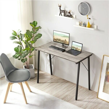 Computer Desk Simple PC Laptop Study Desk for Home Office Writing Table Grey