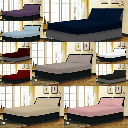 40CM EXTRA DEEP Fitted Sheet Single Double Super King Bed Size OR Pillow Covers