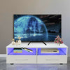 Modern TV Unit Cabinet Stand High Gloss Doors 100cm with LED Lights Drawers