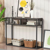 Hall Console Table Entry Hallway Side Table Open Drawer Storage Book Shelf Wood