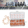 UK 200pcs Copper Washer Gasket Set Flat Ring Seal Assortment Kit w/ Box M5-M14
