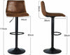 2X PU Leather Bar Stools Adjustable Height Chair Kitchen Stool Swivel Barstool