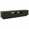 Modern TV Unit Cabinet Stand High Gloss Doors 200cm with LED Lights Drawers