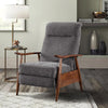 Manual Wing Back Fireside Grey Fabric Recliner Armchair Sofa Lounge Chair Seat