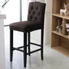 Brown Chair Bar High Stool Leisure Backrest Footrest Breakfast Kitchen Counter