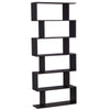 6 Tier S Shape Bookshelf Storage Display Stand Modern Z-Shelf Wooden Book Shelve