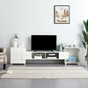 Modern Large TV Unit Stand Cabinet White Matt Body and High Gloss Doors FREE LED