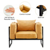 New Faux Leather Sofa Arm Chairs 1 Seat Metal Legs Padded Cushion Living Room