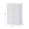 Mondeer Jewellery Box Organiser for Necklace Earring 10 Layer PU Leather White