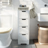 Mondeer 4 Drawers Bathroom Cabinet Wooden Chest Storage Cupboard White