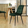 2pcs Dining Chairs Set Velvet Cushion Soft Padded Metal Legs Restaurant Chair