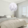 White Feather Shade Droplight Lamp Hanging Ball Bedroom LED Ceiling Light 30CM