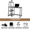 Computer Desk With 4 Tier Storage Shelves Desk Table with Bookshelf Home Office
