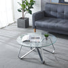 Coffee Side End Table Sofa Living Room Glass Metal Bedside Furniture Round Tea